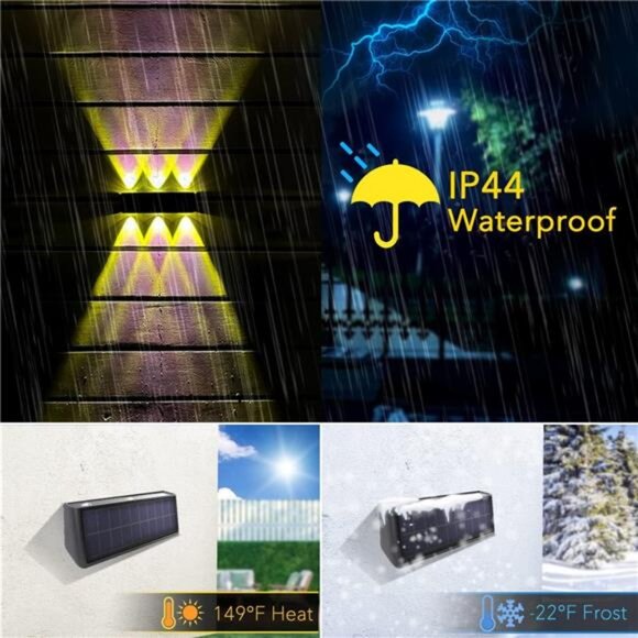 Solar Lights Outdoor Waterproof Dusk to Dawn Sconce Sunset Landscape Lighting - Picture 5 of 7